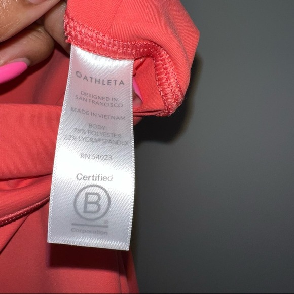 Athleta Elation 7/8 Tight  Orange Coral Size LP Large Petite - Picture 9 of 12
